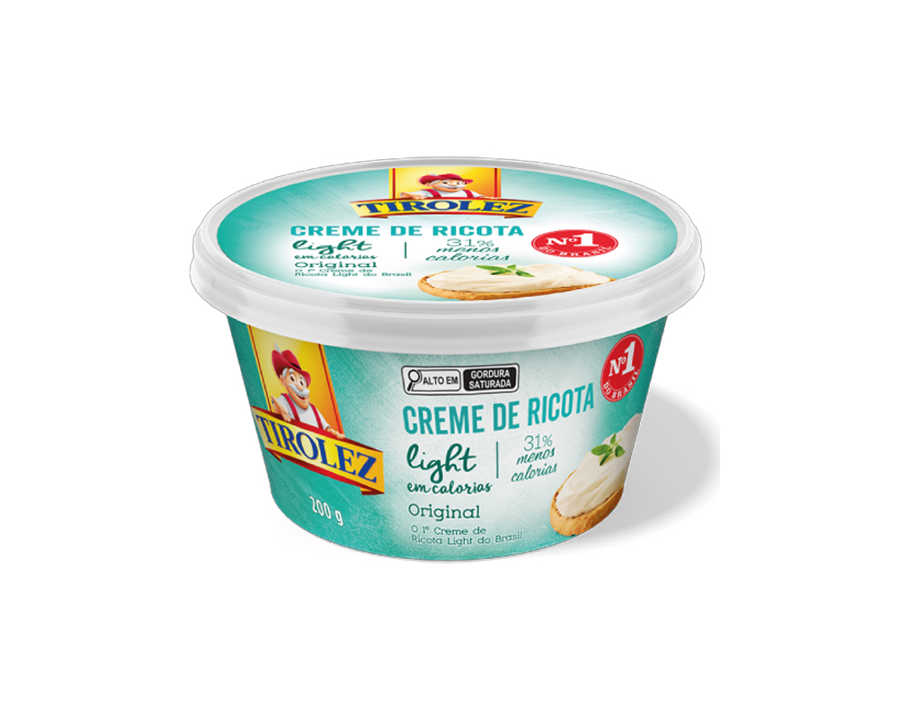CREME DE RICOTA LIGHT TIROLEZ 200 G (CX 16 UN)